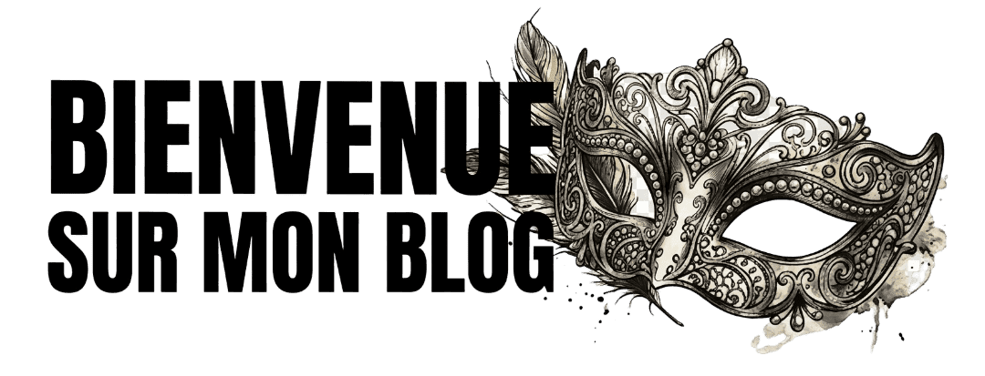 Logo Bienvenue sur mon blog avec le masque emblématique de Laure Mordray.
